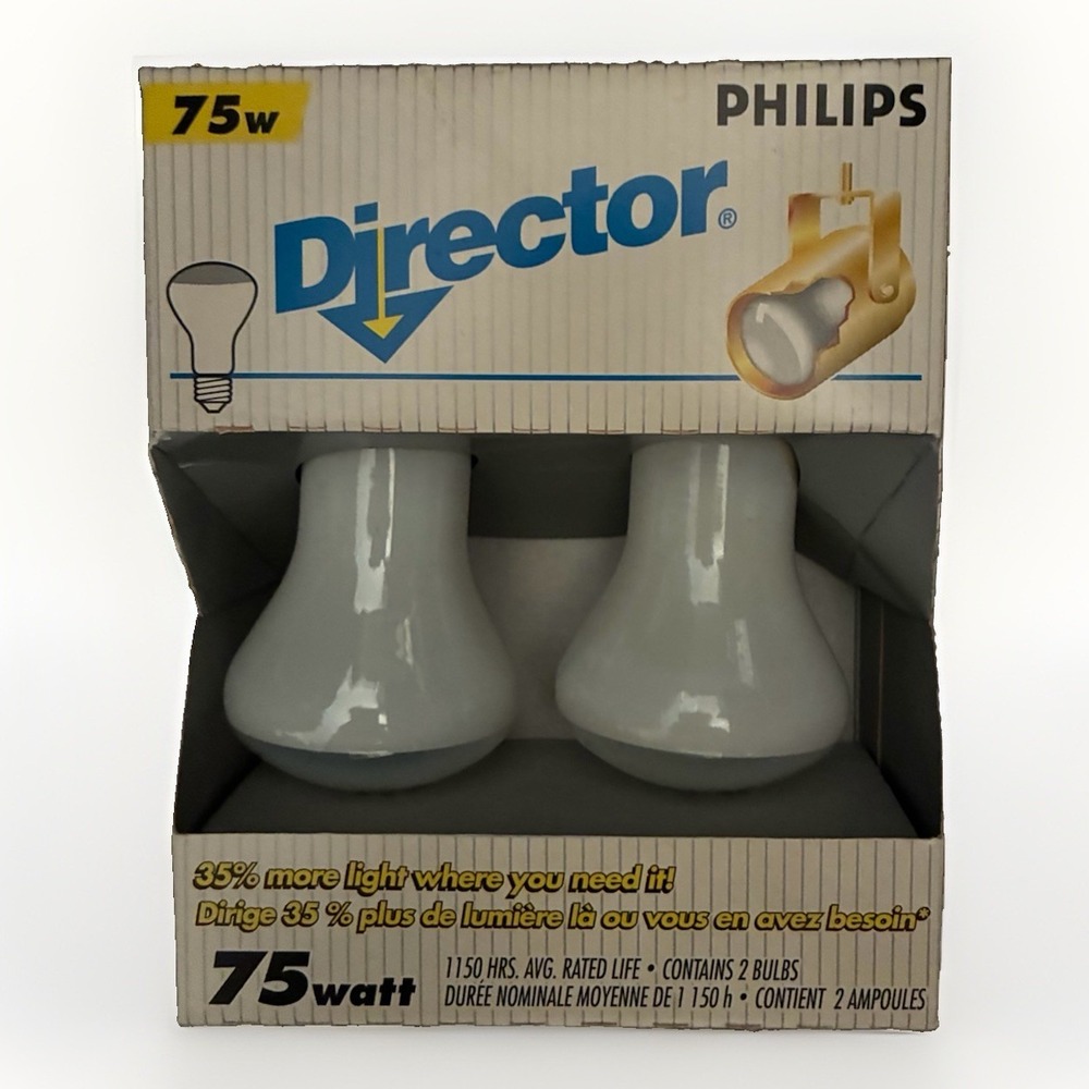 Set 2 PHILIPS Director 75 Watt Indoor Track & Recessed Light Bulbs 75K19/DL NIP